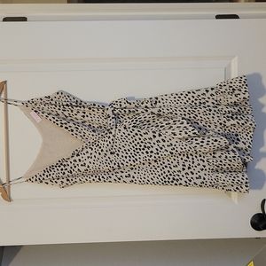 Pink Lily leopard print ruffle wrap dress